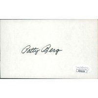 Patty Berg LPGA Golfer Signed 3x5 Index Card JSA Authenticated