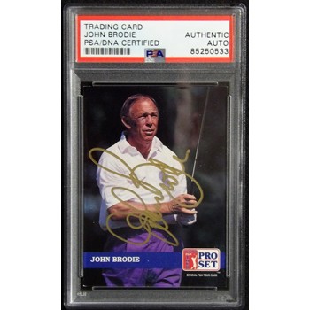 John Brodie Signed 1992 PGA Tour Pro Set Card #256 PSA Authenticated