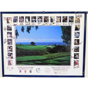 Diners Club 1999 Golfers & Stars Signed 25x32 Lithograph by 23 JSA Authenticated