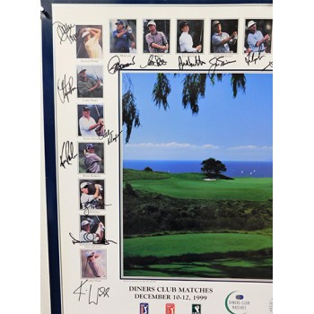 Diners Club 1999 Golfers & Stars Signed 25x32 Lithograph by 23 JSA Authenticated