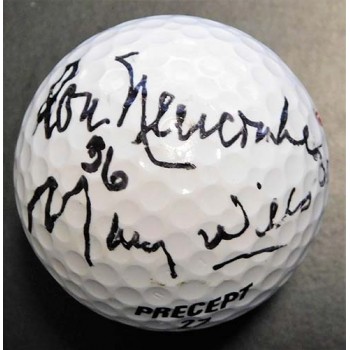 Dodgers Don Newcombe and Maury Wills Signed Precept Golf Ball JSA Authenticated