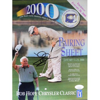 David Duval Signed 2000 Bob Hope Classic Pairing Sheet Program JSA Authenticated
