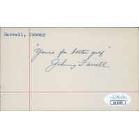 Johnny Farrell PGA Golfer Signed 3x5 Index Card JSA Authenticated Johnny Farrell PGA Golfer Signed 3x5 Index Card JSA Authenticated