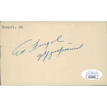 Ed Furgol PGA Golfer Signed 3x5 Index Card JSA Authenticated