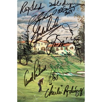 Golf Hall of Famers & Stars Signed 5.25x8 Cut Program Cover JSA Authenticated 13 Sigs