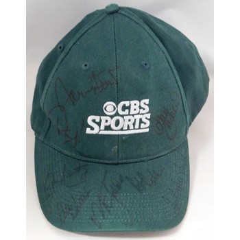 Jerry West, Jim Nantz, Gary McCord +4 Signed CBS Spors Hat JSA Authenticated