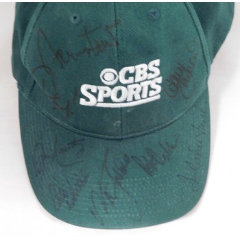 Jerry West, Jim Nantz, Gary McCord +4 Signed CBS Spors Hat JSA Authenticated