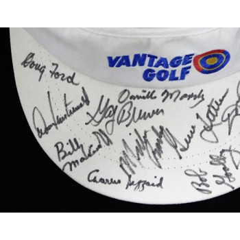 Golf Stars Doug Ford, Gene Littler x12 Signed Visor JSA Authenticated