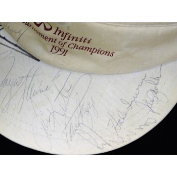 Golf Stars Hale Irwin, Fred Couples, Tom Kite x9 Signed Visor JSA Authenticated
