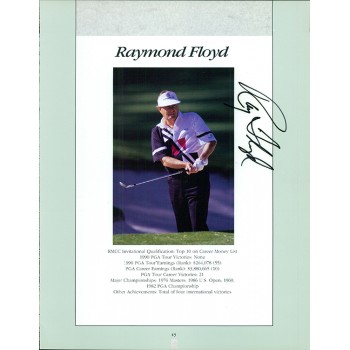 Hale Irwin and Raymond Floyd Signed 8.5x11 Cut Magazine Photo Page JSA Authentic