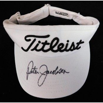 Peter Jacobsen PGA Golfer Signed Titleist Visor Hat JSA Authenticated