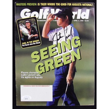 Justin Leonard Golfer Signed Golf World April 1998 Magazine JSA Authenticated
