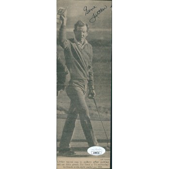 Gene Littler PGA Golfer Signed 3x9.25 Cut Newspaper Page JSA Authenticated