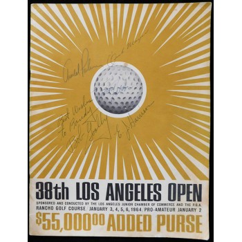 Los Angeles Open 1964 Signed Program Arnold Palmer Bob Goalby +3 JSA Authentic