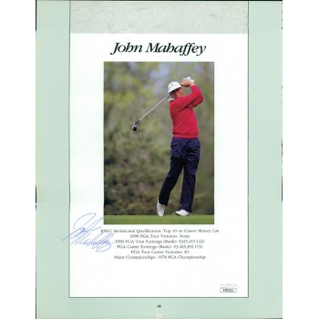 John Mahaffey PGA Golfer Signed 8.5x11 Program Photo Page JSA Authenticated