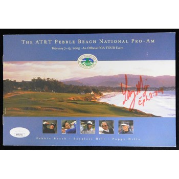 Larry Mize PGA Golfer Signed AT&T Pebble Beach 2005 Flyer Program JSA Authentic