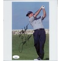 Larry Nelson PGA Golfer Signed 8x9 Glossy Photo JSA Authenticated
