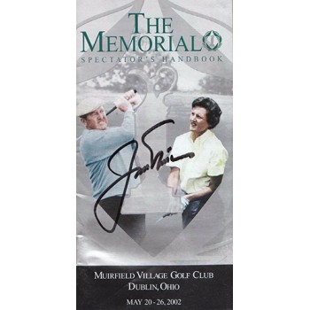 Jack Nicklaus Golfer Signed 2002 Memorial Spectator's Handbook JSA Authenticated