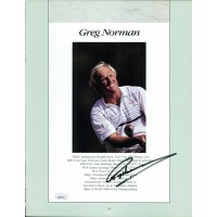 Greg Norman PGA Golfer Signed 8.5x11 Program Photo Page JSA Authenticated