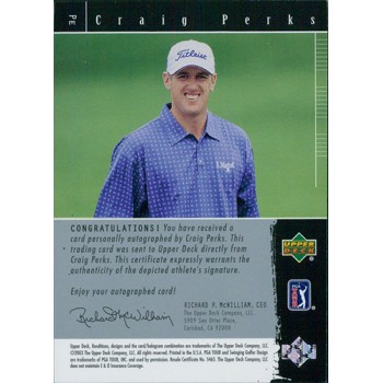 Craig Perks Golfer 2003 Upper Deck Renditions The Signature Exhibit Card #PE