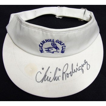 Chi Chi Rodriguez PGA Golfer Signed Pelican Hill Golf Club Visor JSA Authentic