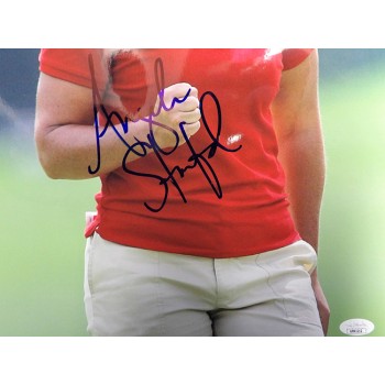 Angela Stanford LPGA Golfer Signed 12x18 Glossy Photo JSA Authenticated