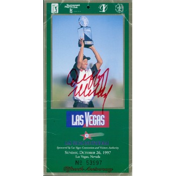 Duffy Waldorf PGA Golfer Signed Las Vegas Invitational 1997 Ticket JSA Authentic