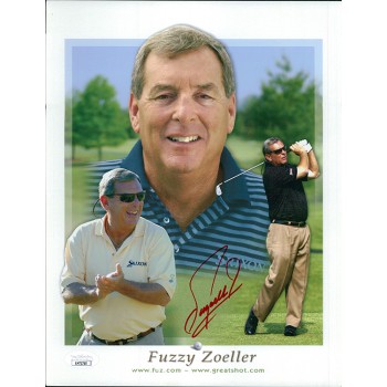 Fuzzy Zoeller PGA Golfer Signed 8.5x11 Cardstock Promo Photo JSA Authenticated