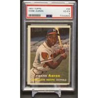 Hank Aaron Milwaukee Braves 1957 Topps Baseball Card #20 PSA 4 VG-EX