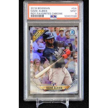 Ozzie Albies Braves 2018 Bowman Chrome Roy Favorites Card #OA PSA 9 MInt