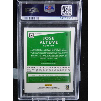 Jose Altuve Astros 2020 Panini Donruss Optic Blue & White Card #159 PSA 9 Mint
