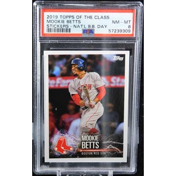 Mookie Betts Boston Red Sox 2019 Topps of The Class Sticker Card PSA 8 Near Mint