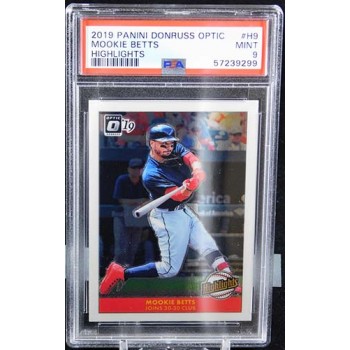 Mookie Betts Boston Red Sox 2019 Panini Donruss Optic Highlights Card #H9 PSA 9