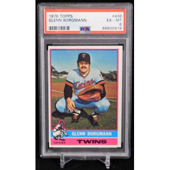 Glenn Borgmann Minnesota Twins 1976 Topps Baseball Card #498 PSA 6 EX-MT