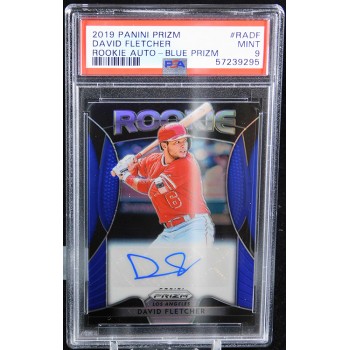 David Fletcher Signed 2019 Panini Prizm Blue Autograph Card #RA-DF PSA 9 Mint