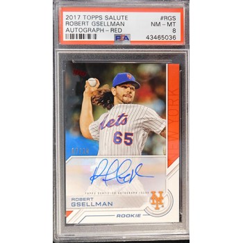 Robert Gsellman Signed Auto 2017 Topps Salute Card #RGS LE 7/10 PSA 8 NM-MT