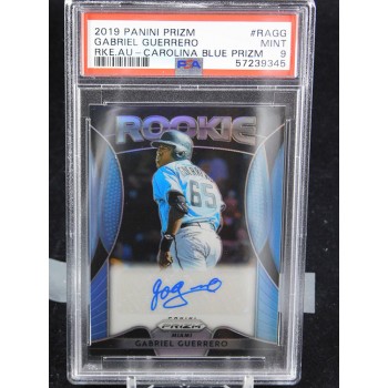 Gabriel Guerrero Signed 2019 Panini Prizm Carolina Blue Card #RA-GG PSA 9 /100