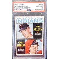 Tom Kelley and Sonny Siebert 64 Indians Rookie Stars 1964 Topps #552 PSA 8 NM-MT