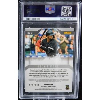 Eloy Jimenez 2019 Panini Chronicles Phoenix Ruby Wave Card #2 PSA 9 /199