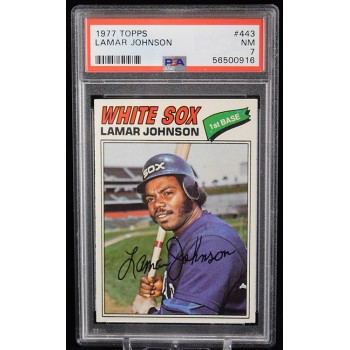 Lamar Johnson Chicago White Sox 1977 Topps Baseball Card #443 PSA 7 Near Mint