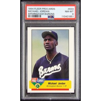 Michael Jordan Birmingham Barons 1994 Fleer Procards Card #633 PSA 8 Near MINT