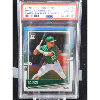 Ramon Laureano 2020 Panini Donruss Optic Blue & White Card #174 PSA 10 Gem Mint