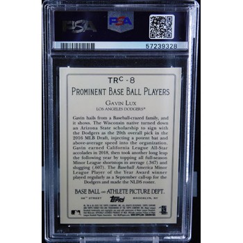 Gavin Lux LA Dodgers 2020 Topps Update Turkey Red Chrome Card #TRC-8 PSA 9 Mint