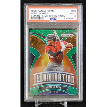 Ketel Marte 2020 Panini Prizm Illumination Green Card #I-10 PSA 9 Mint