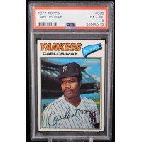 Carlos May New York Yankees 1977 Topps Baseball Card #568 PSA 6 EX-MT