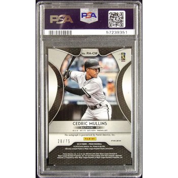 Cedric Mullins Signed 2019 Panini Prizm Power Plaid Rookie Card #RA-CM PSA 8 /75