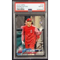 Shohei Ohtani 2018 Topps Series 2 SP Image With Bat Rookie Card #700 PSA 8