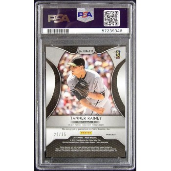 Tanner Rainey Signed 2019 Panini Prizm Burgundy Rookie Card #RA-TR PSA 8.5 /25