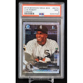 Luis Robert Chicago White Sox 2018 Bowman Chrome Mega Box Card #BCP21 PSA 9 Mint