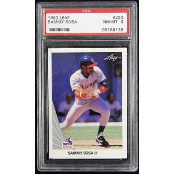 Sammy Sosa Chicago White Sox 1990 Leaf Rookie Card #220 PSA 8 Near Mint